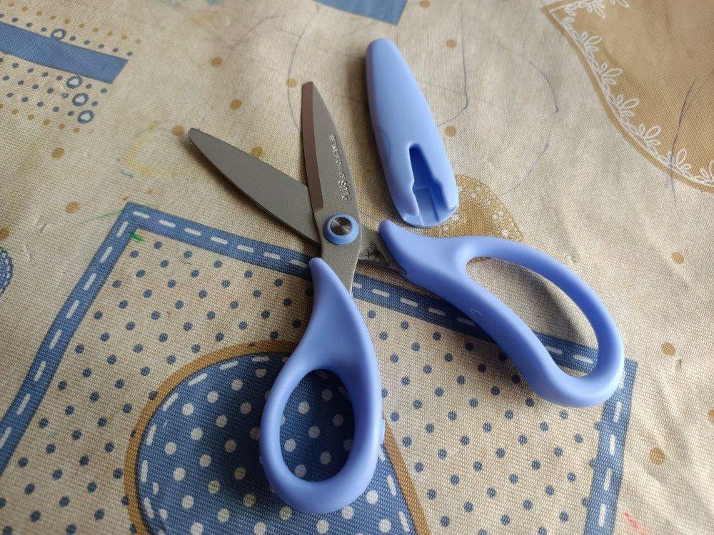 PLUS 34-308 SC-145CL Children's scissors non-adhesive scissors non-adhesive scissors for left hand blue color - CHL-STORE 