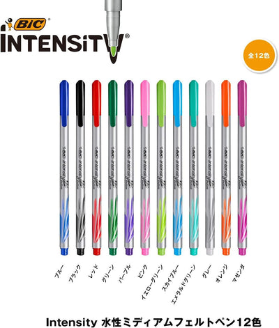 (Pre-Order) BIC Intensity Medium Felt-Tip pen 0.8mm Water-based pen ITS-FEPMDPK12 - CHL-STORE 