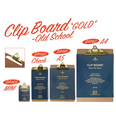 (Pre-Order) HIGHTIDE PENCO CLIP BOARD GOLD OLD SCHOOL MINI CHECK A5 A4 DP162 - CHL-STORE 