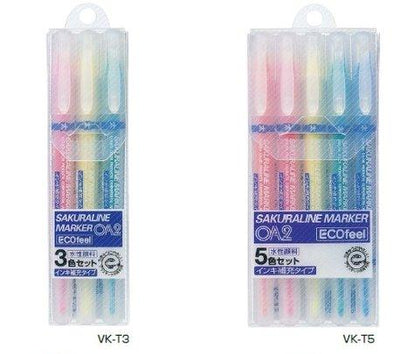 (Pre-Order) SAKURA VK-T3 VK-T5 Line Marker OA2 Set Double-ended highlighter set - CHL-STORE 