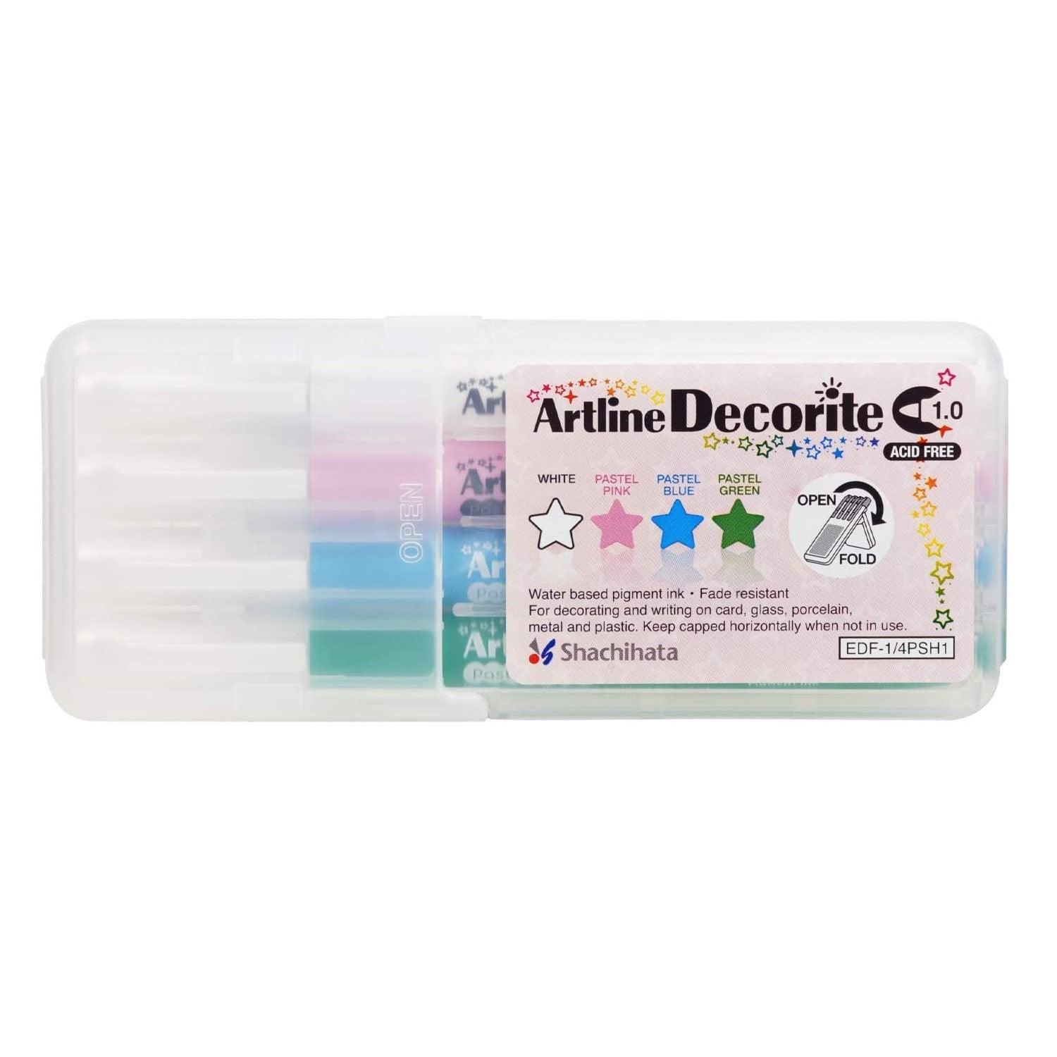 （予約注文）Shachihata Artline 1mm Deco Light Round 1 4 Color Set EDF-1/4PSH