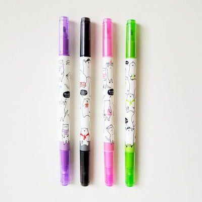 Qlia Animal Lesson Twin Pen Colour Pen 2248 - CHL-STORE 