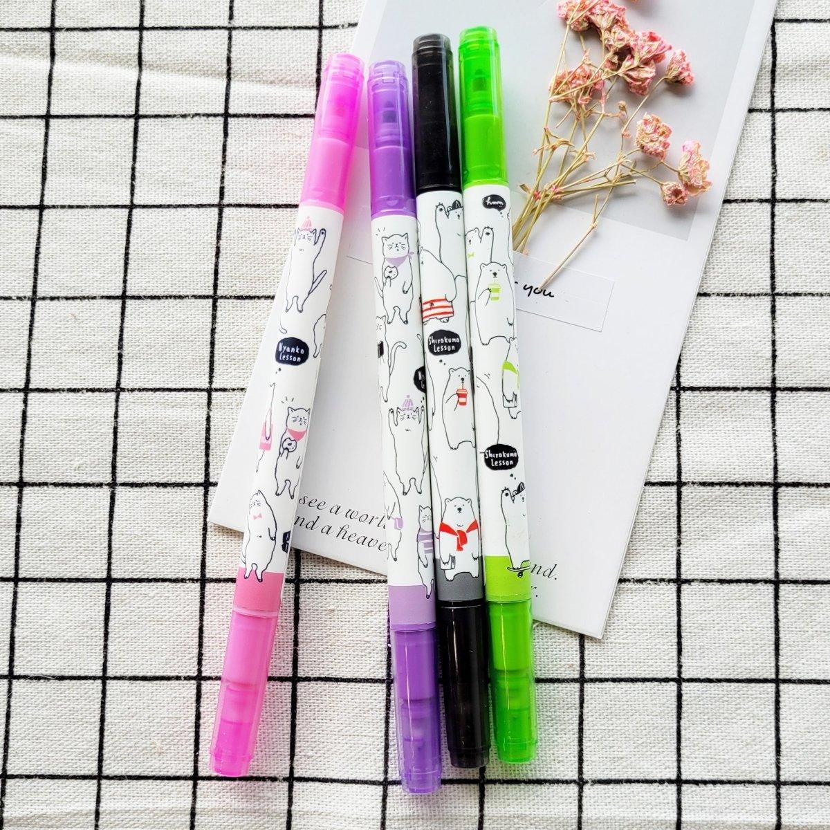 Qlia Animal Lesson Twin Pen Colour Pen 2248 - CHL-STORE 
