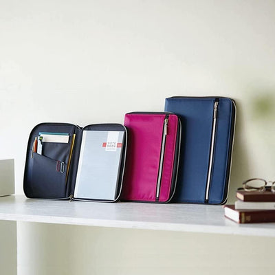 Raymay A5 Notebook Double Zipper Handbag Multifunctional Handbag Storage Handbag Orange - CHL-STORE 