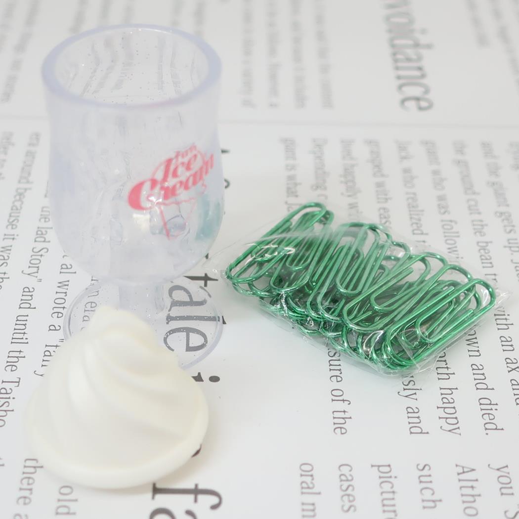 Sakamoto Funbox Color paper clip metal paper clip 20 into paper clip ice cream shape paper clip storage box - CHL-STORE 