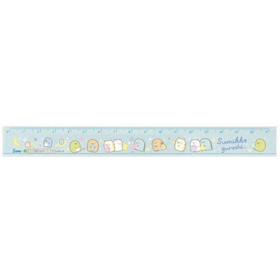 SAN-X Sumikko gurashi 17cm ruler ruler transparent Japanese joint stationery Blue - CHL-STORE 