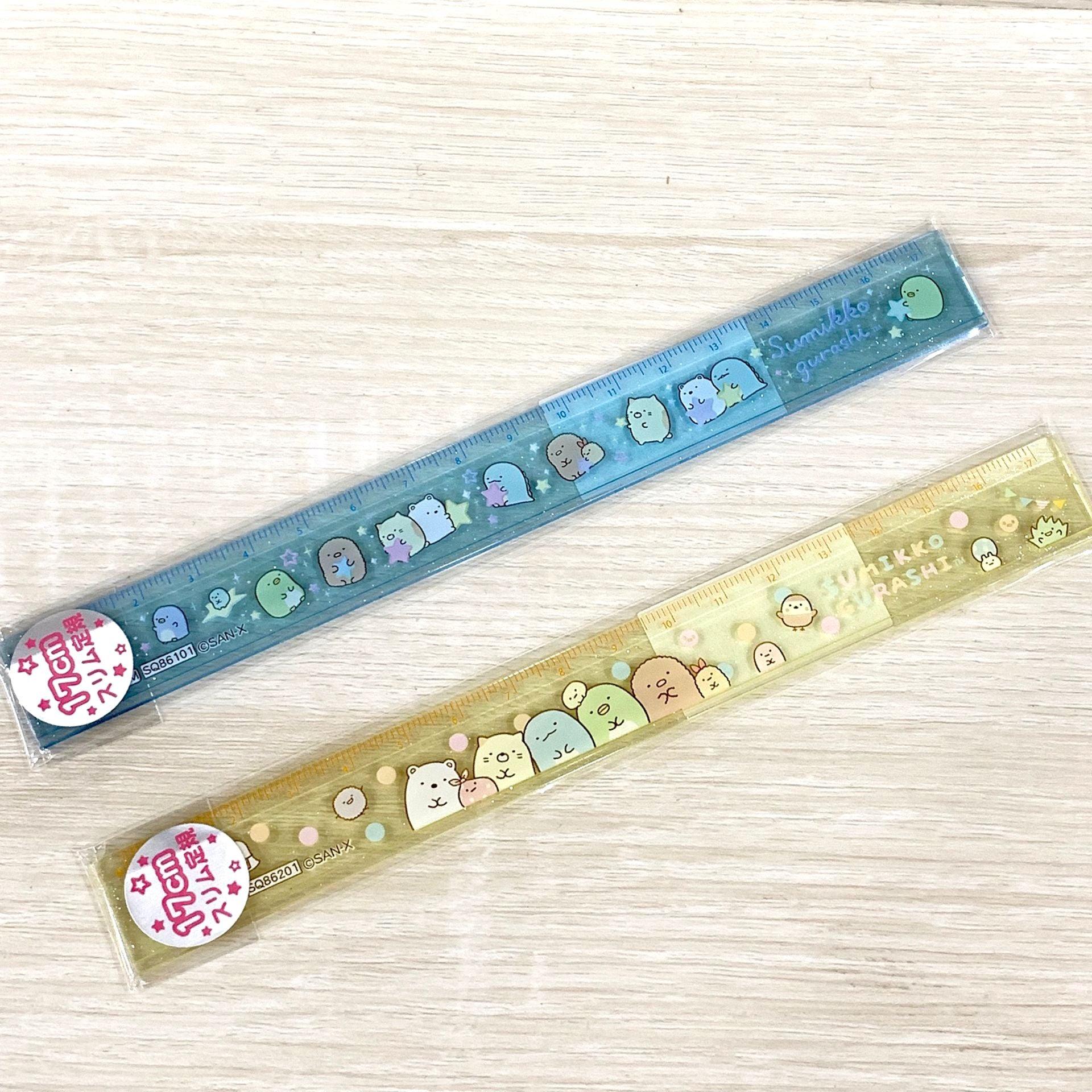 SAN-X Sumikko gurashi 17cm ruler ruler transparent Japanese joint stationery Blue - CHL-STORE 