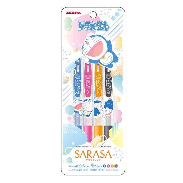 SHOWA NOTE X ZEBRA SARASA 0.5MM Gel Pen 4 Color Set Pikachu Doraemon Set - CHL-STORE 