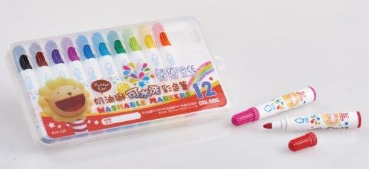 SIMBALION BLW-12/B 12 colors washable color pen non-toxic color pen cone nib - CHL-STORE 