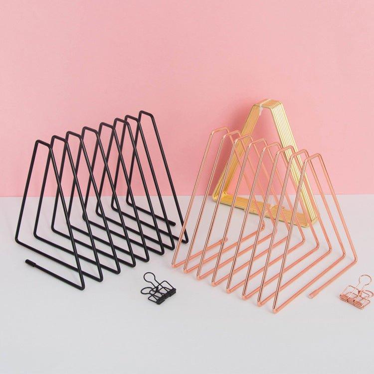 Simple and retractable triangular iron art creative display book stand, classic 7 grids, upgraded 11 grids LI-030011 - CHL-STORE 