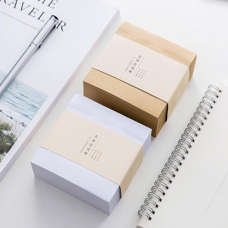 Simple Thickened Brick Notes Memo Leather White 400 Sheets NP-H7TAF-033 - CHL-STORE 