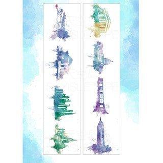 Sky Island Watercolor World Passing By the Whole World Travel Arcitecture Landmarks Color Washi Tape Paper Tape NP-H7TAY-0304 - CHL-STORE 