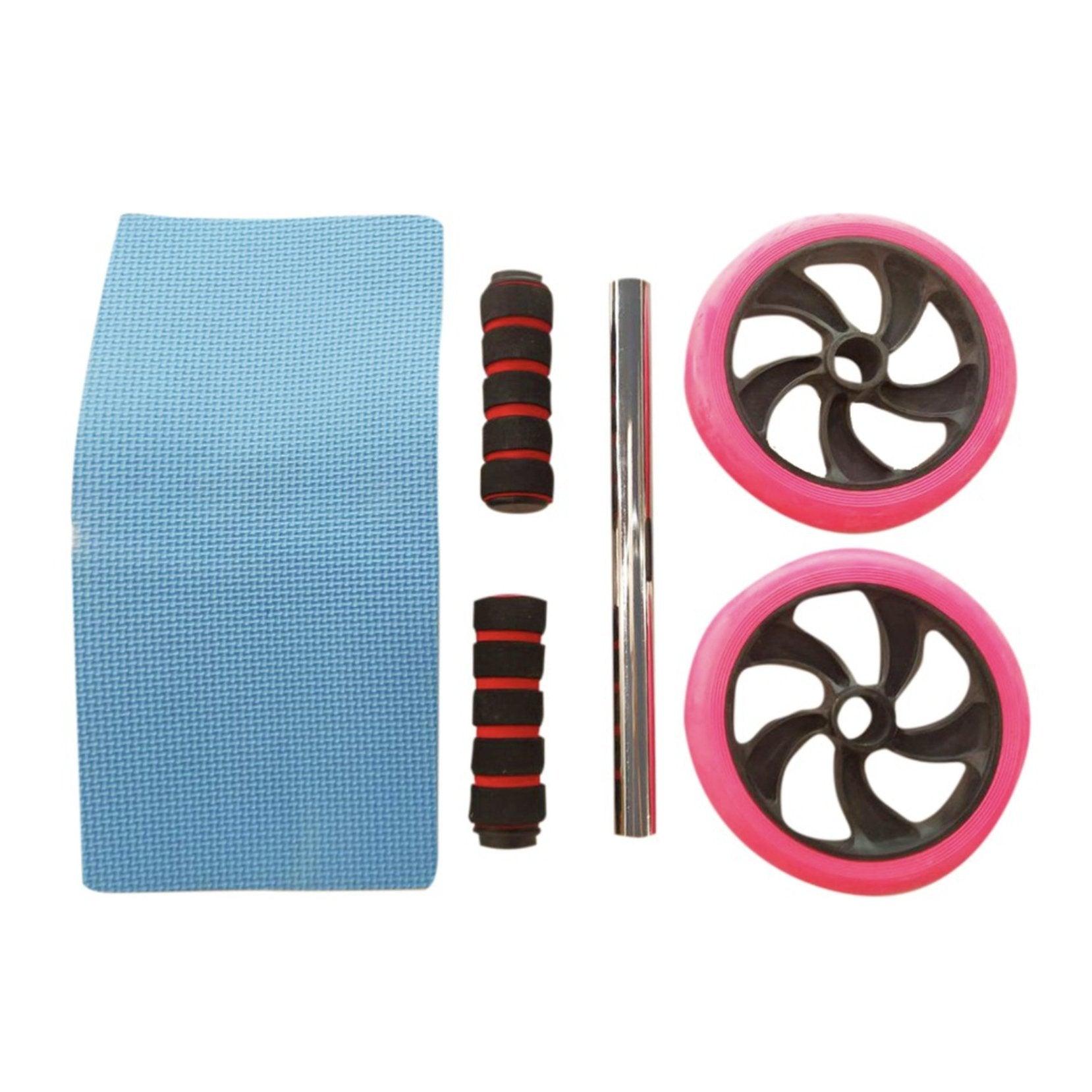 Quiet Wheel Abs Roller - Pink Fitness Equipment for Core Workout