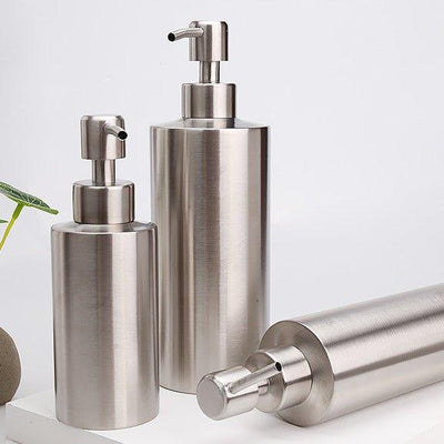 Stainless Steel Cylindrical Lotion Dispenser Hand Sanitizer Storage Bottle Sub-bottling LI-000016 - CHL-STORE 