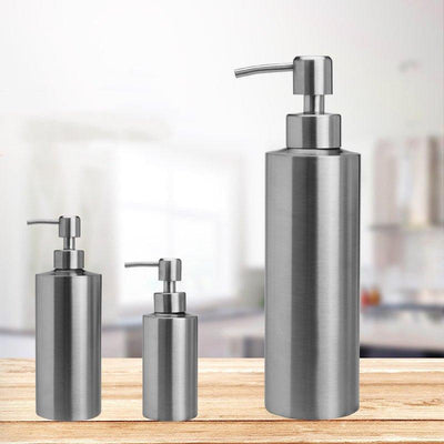Stainless Steel Cylindrical Lotion Dispenser Hand Sanitizer Storage Bottle Sub-bottling LI-000016 - CHL-STORE 
