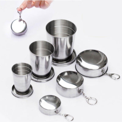 Stainless Steel Folding Telescopic Cup Food Grade Stainless Steel Environmental Cup Travel Supplies Outdoor Sports Portable Cup LI-000013 - CHL-STORE 