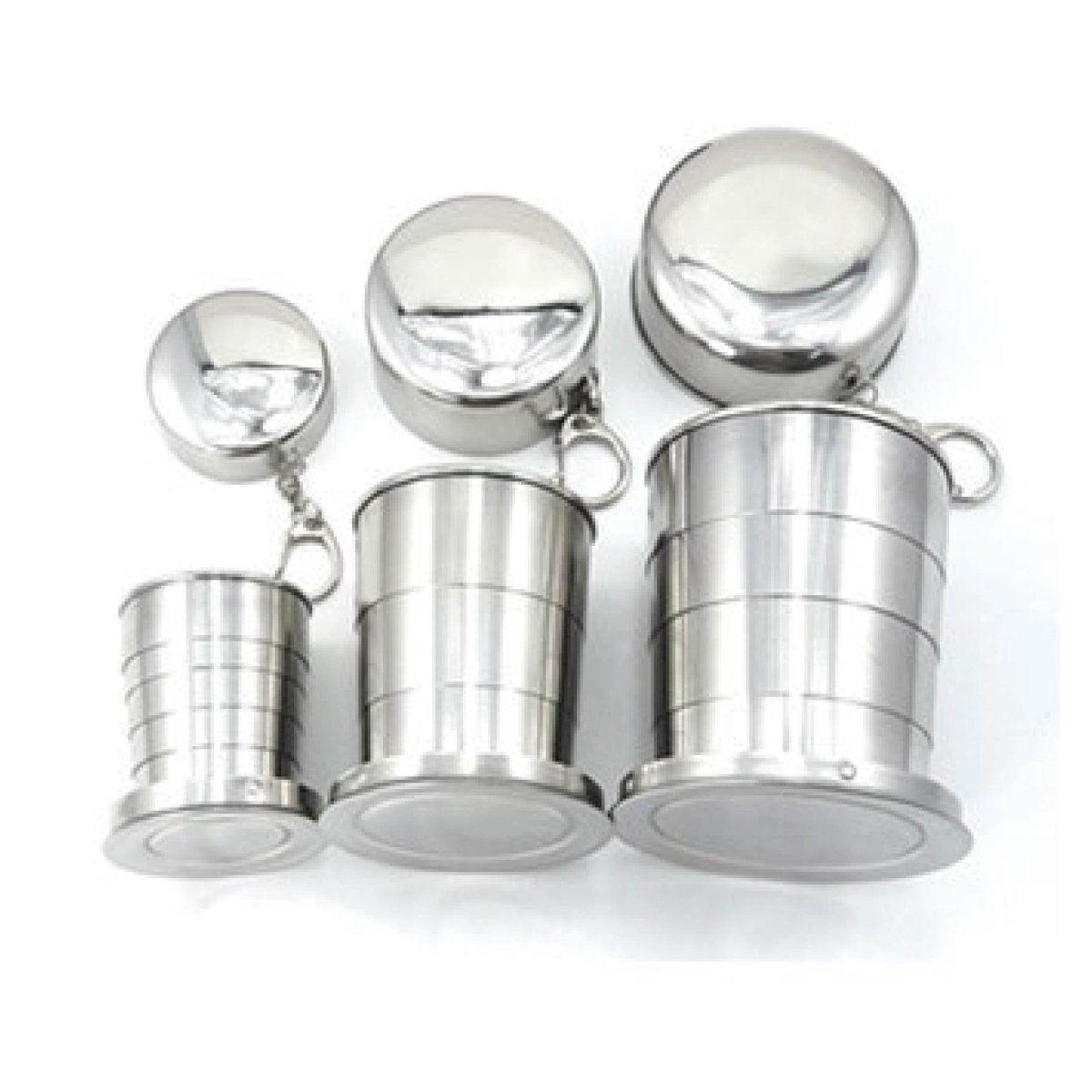 Stainless Steel Folding Telescopic Cup Food Grade Stainless Steel Environmental Cup Travel Supplies Outdoor Sports Portable Cup LI-000013 - CHL-STORE 