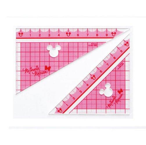 Sun-star S400 Disney Series 15CM Ruler Protractor Triangle Board Math Acrylic Transparent Pink - CHL-STORE 