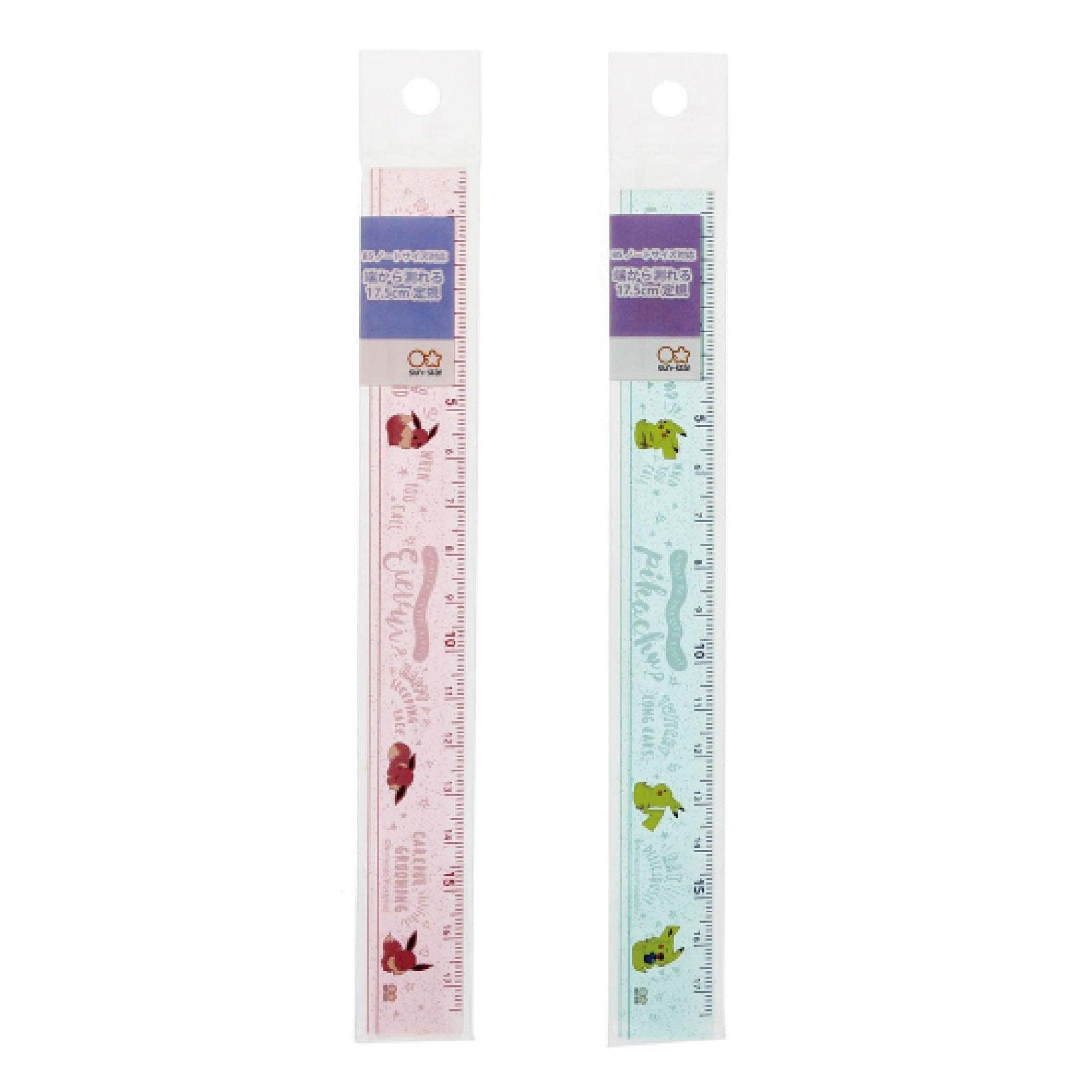 Pikachu Eevee Acrylic Ruler - Cute Candy Color 17cm Pink Green – CHL-STORE