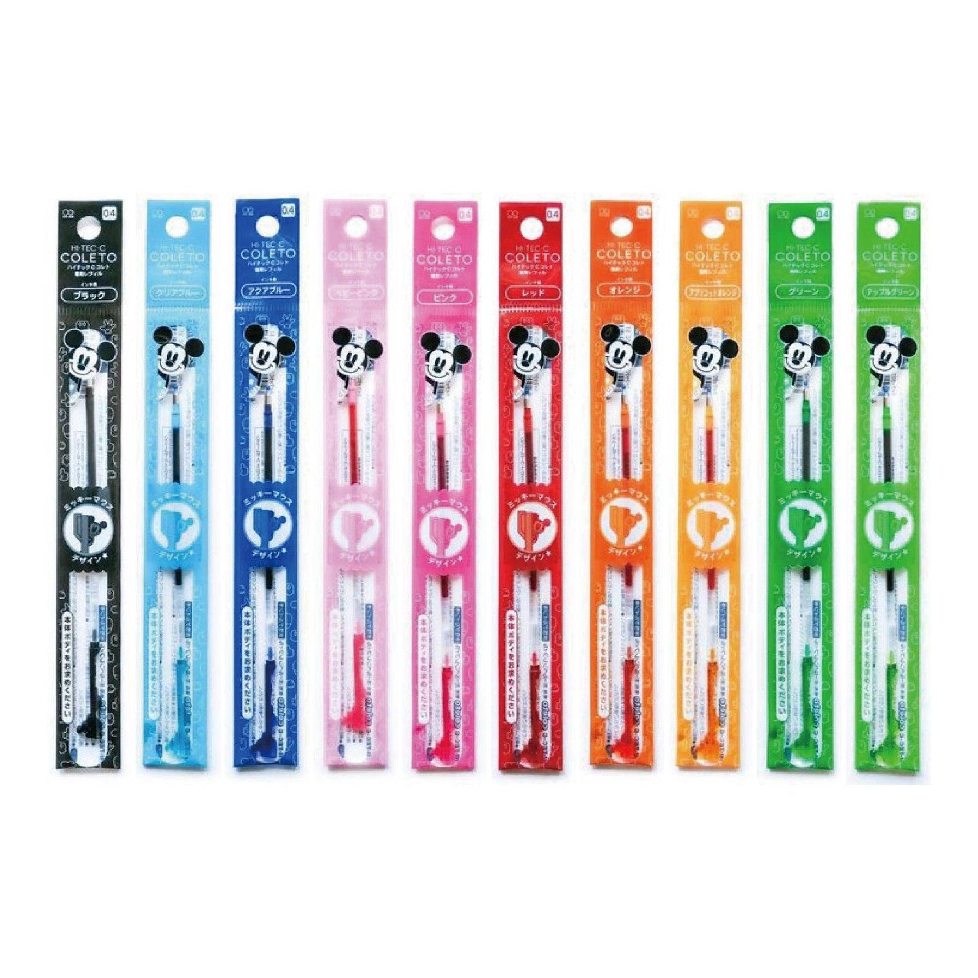 SUN-STAR S4648 HI-TEC-C COLETO Disney Mickey Minnie Four-color Pen Case Pen Body Pen Case Pen Tube Mickey Shape 0.4MM Refill - CHL-STORE 