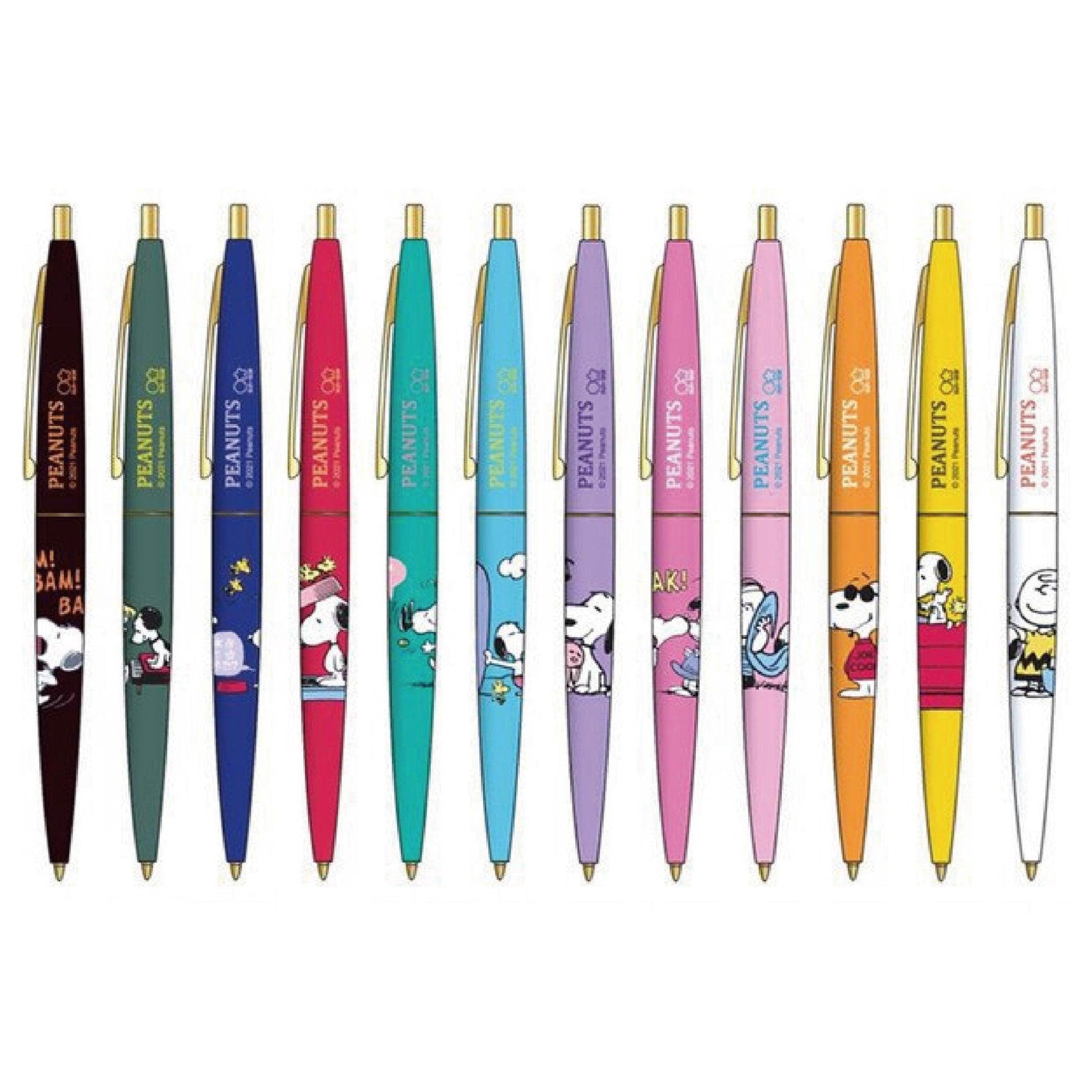 SUN-STAR x BIC Cute Snoopy 0.5mm Black Ink Oil Pen Ball Pen Vintage color - CHL-STORE 