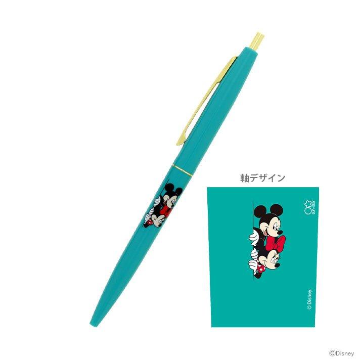 SUN-STAR x BIC S4649 Disney joint retro classic 0.5MM black ink oil pen TG blue and green rod gold clip Mickey Minnie - CHL-STORE 