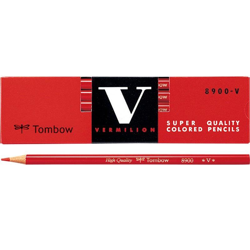 Tombow 8900-V Red Pencil 12pcs / Ryo Pencil Japanese Stationery Wood Pencil Advanced Wood - CHL-STORE 