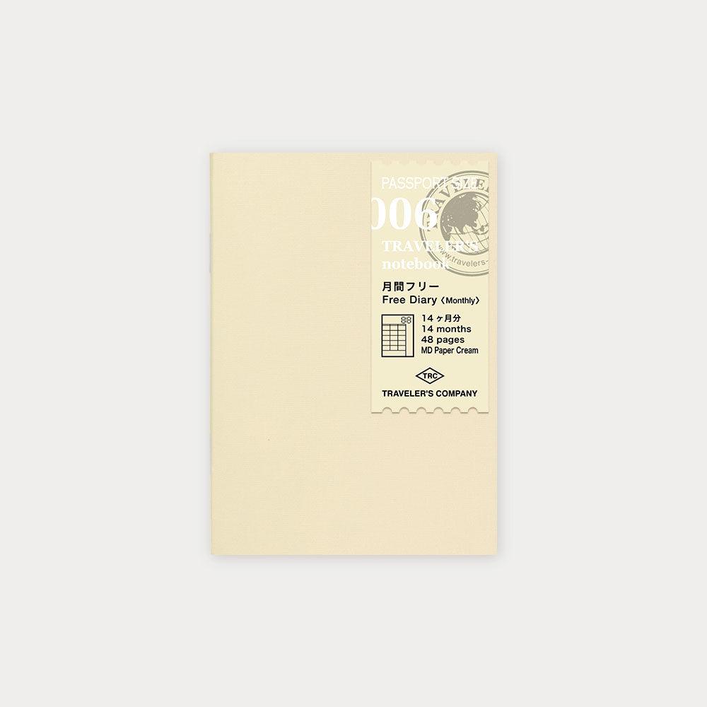 Traveler's Notebook Inner core passport size monthly calendar 006 - CHL-STORE 