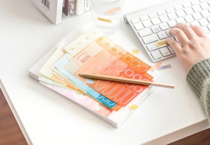 Twilight Decorative Stickers Watercolor Texture Series Index Bookmarks Message Notes N Times Stickers DIY Handbook Diary Album Stickers - CHL-STORE 