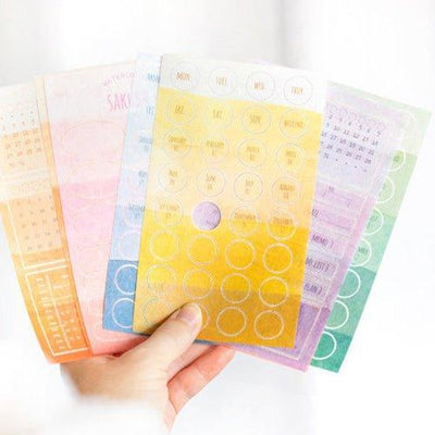 Twilight Decorative Stickers Watercolor Texture Series Index Bookmarks Message Notes N Times Stickers DIY Handbook Diary Album Stickers - CHL-STORE 