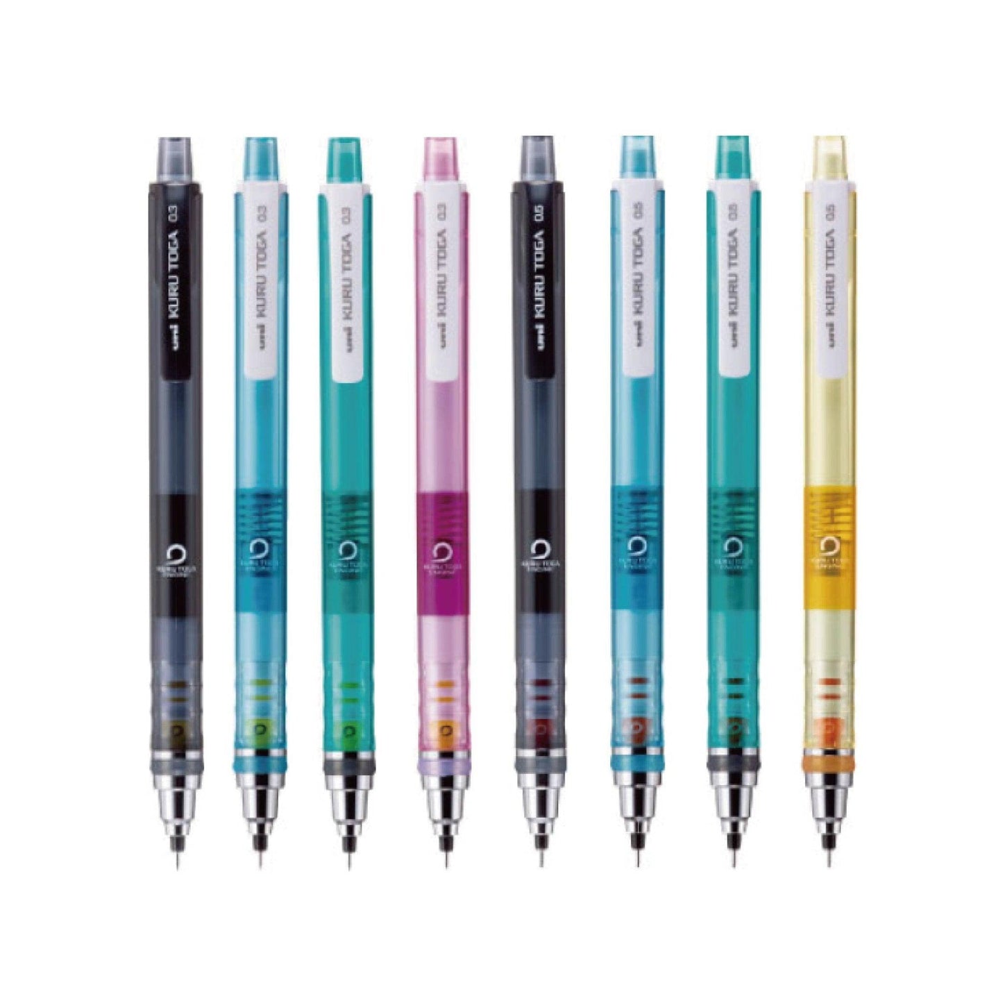 UNI KURU TOGA 0.3mm transparent pen holder glass color new packaging not  easy to break the core automatic pencil