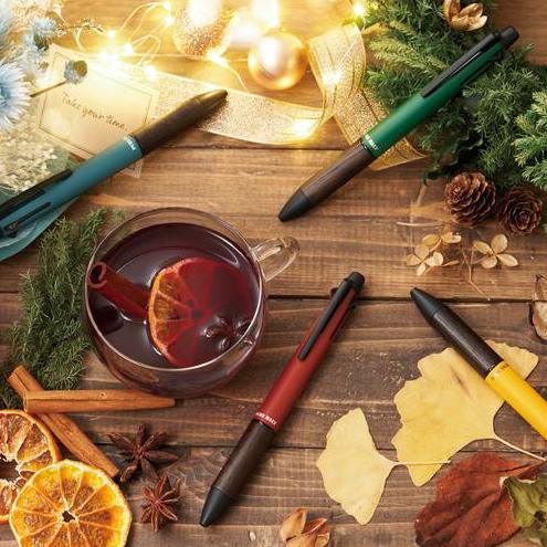 UNI MSXE5200505 pure malt 4&1 JETSTREAM INSIDE autumn and winter limited color wine barrel material functional pen multi-function pen - CHL-STORE 