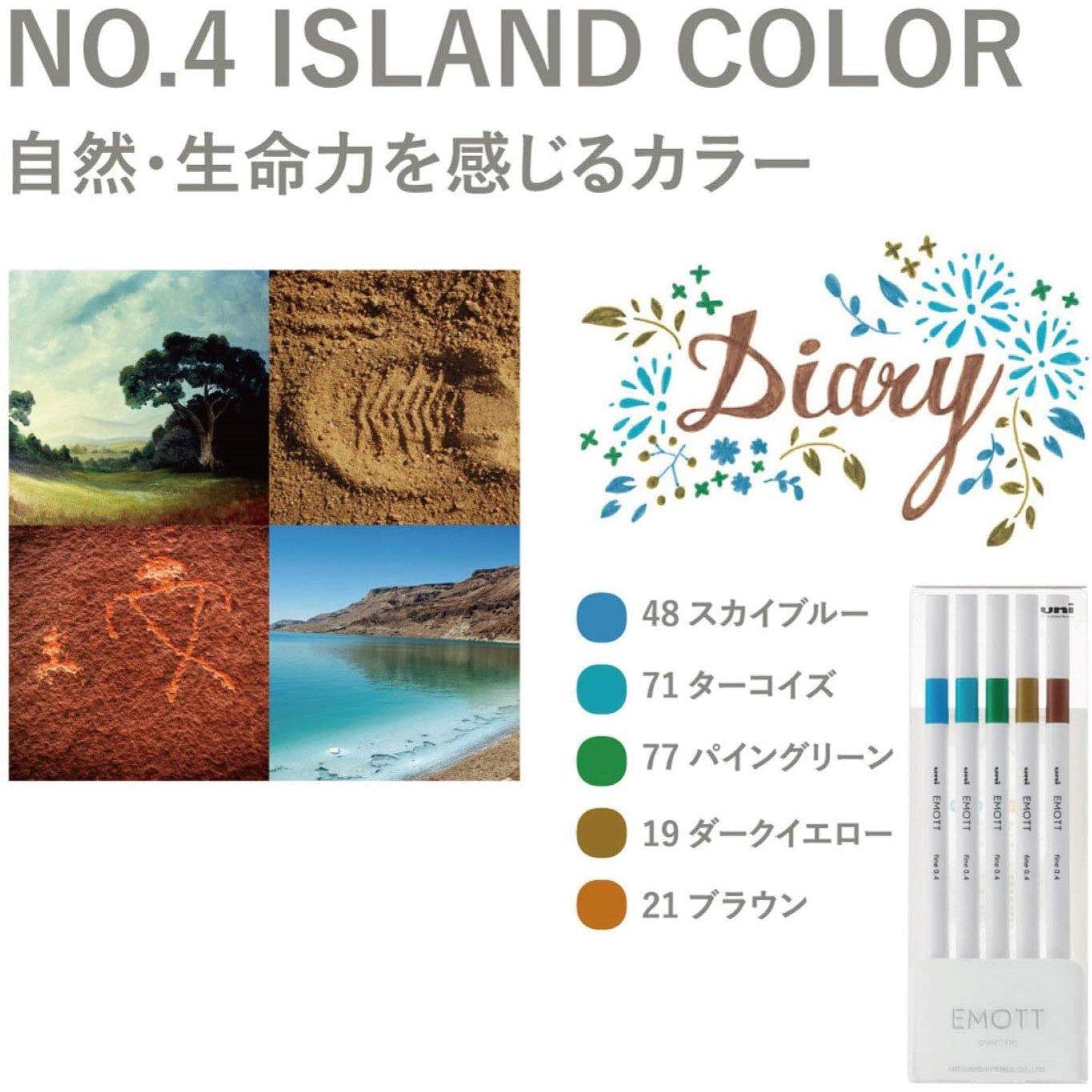 UNI PEMSY5C signature pen Sharpie marker EMOTT 5 color water-based pen - CHL-STORE 