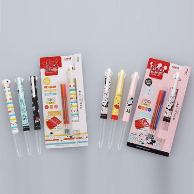 UNI UE3H258DSA Disney Limited Style Fit Happy Pen Tube Winnie the Pooh Mickey and Minnie 0.38mm 3-in 4-in refill combination - CHL-STORE 
