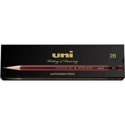 Uni UK(N) Pencil Set 12pcs 2B pencil wooden pencil UKN2B sketch pencil - CHL-STORE 