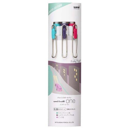 UNI uniball-one City Pop series limited color 0.38mm 0.5mm white shaft gel pen 3 color set - CHL-STORE 