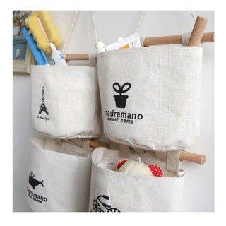 Unprinted style storage bag Simple multifunctional decoration Cotton and linen wall hanging storage bag NP-H7TAF-12 - CHL-STORE 
