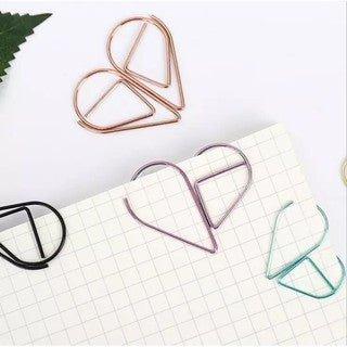 Waterdrop Style Petal Shape Korean Large Waterdrop-shaped Paper Clip Candy Color Practical Waterdrop Needle Metal Needle Needle 6 Colors Available NP-H7TAY-702 - CHL-STORE 