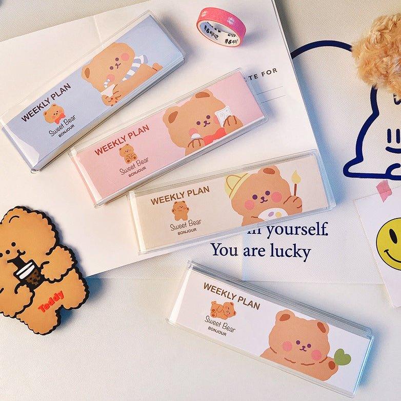Yilan cartoon soft cute bear long term weekly plan book portable mini student word book NP-030017 - CHL-STORE 