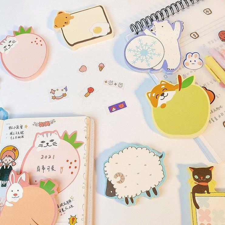 Yilan Cute cartoon sticky notes Animal sticky notes Modeling sticky notes Note stickers Index stickers - CHL-STORE 