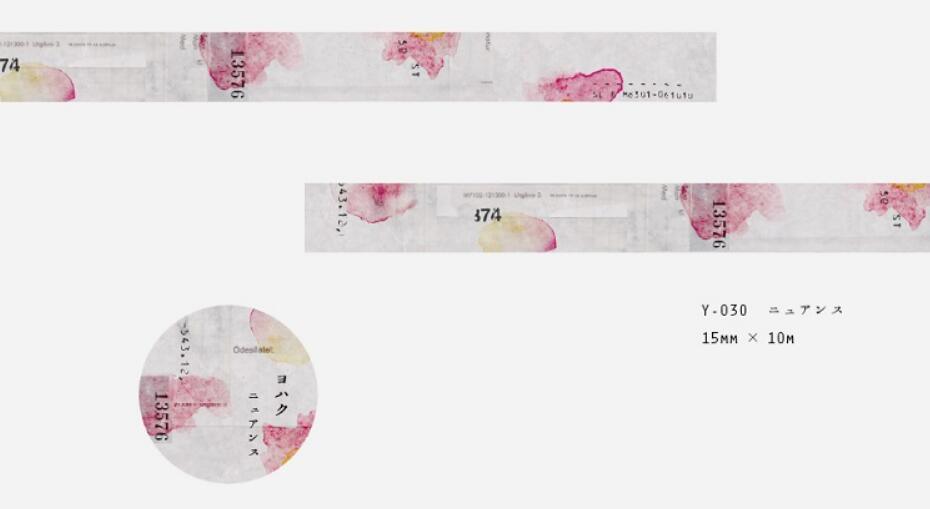 YOHAKU 15mm x 10m Decorative Paper Tape Limited Edition Pink Japanese Stationery Y-030 - CHL-STORE 