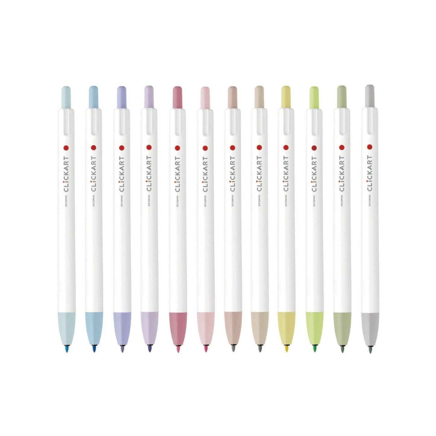 ZEBRA CLICKART Gentle light color WYSS22 0.6mm water-based pen single 12 color set - CHL-STORE 