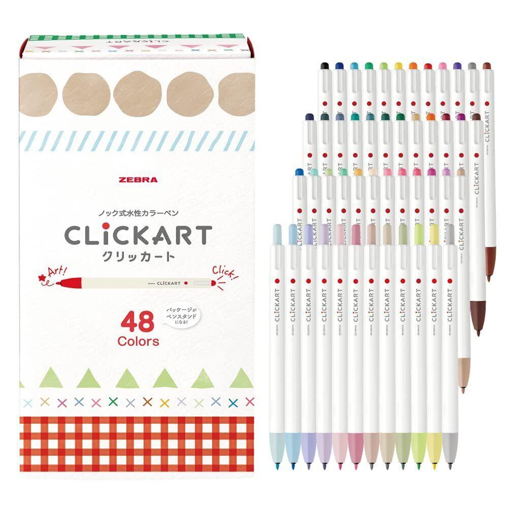 ZEBRA CLICKART PRESS TYPE WATER-BASED COLOR PEN 48 COLOR SET WYSS22-48C - CHL-STORE 