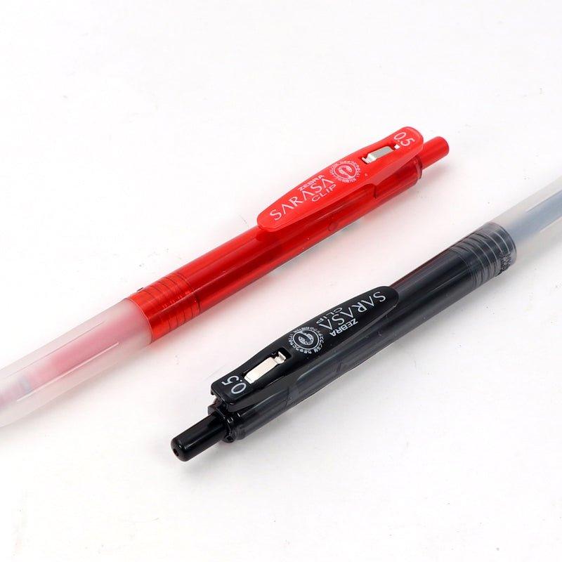 ZEBRA JJ15 SARASA 0.5mm Limited Edition Transparent Gel Gel Pen Black Red - CHL-STORE 