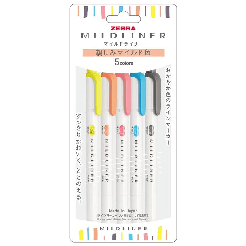 ZEBRA MILDLINER WKT7 double-headed highlighter water-based highlighter marker pen highlighter - CHL-STORE 