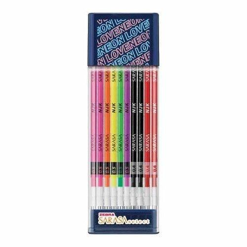Zebra Neon Color Series 5 Color Pen Tube 3 Color Pen Tube 0.5MM Refill 0.4MM Refill 10pcs - CHL-STORE 