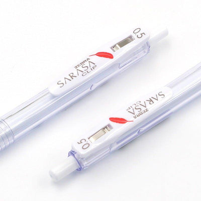 ZEBRA SARASA CLIP JJ99-BK 0.5mm red feather gel pen white shaft white shaft black ink green pen holder - CHL-STORE 