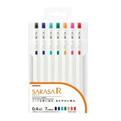 ZEBRA SARASA JJS29-R1 0.4mm 7-color group thick ink white rod white shaft gel pen rubber grip - CHL-STORE 