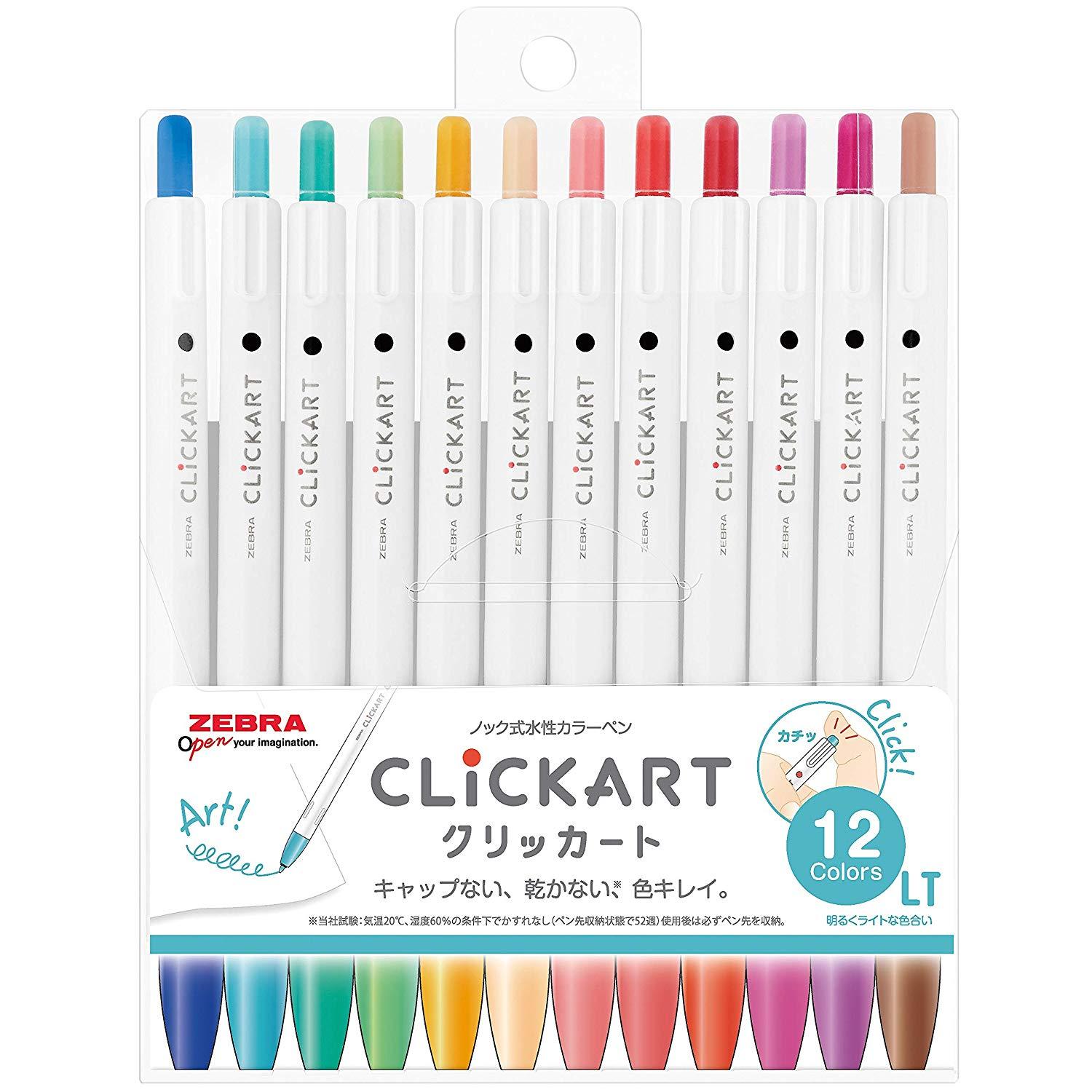 ZEBRA WYSS22 CLICKART Press-type water-based pen (all 36 colors) single / set - CHL-STORE 